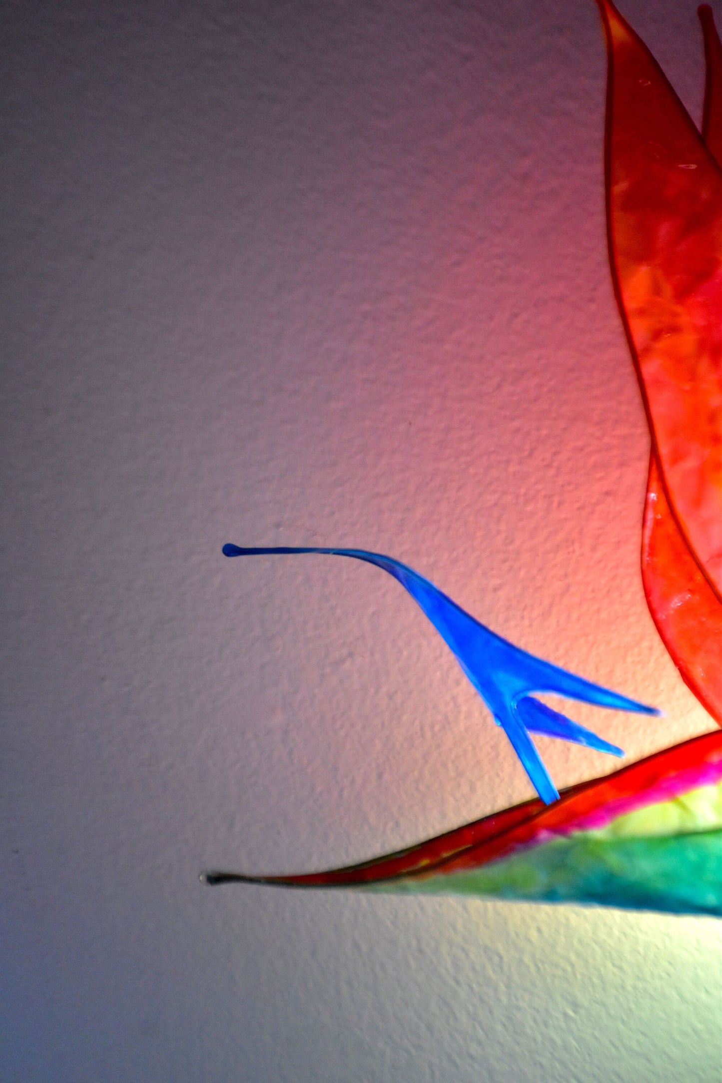 Lampada da parete a 2 luci in resina a forma di fiori di strelitzia arancione