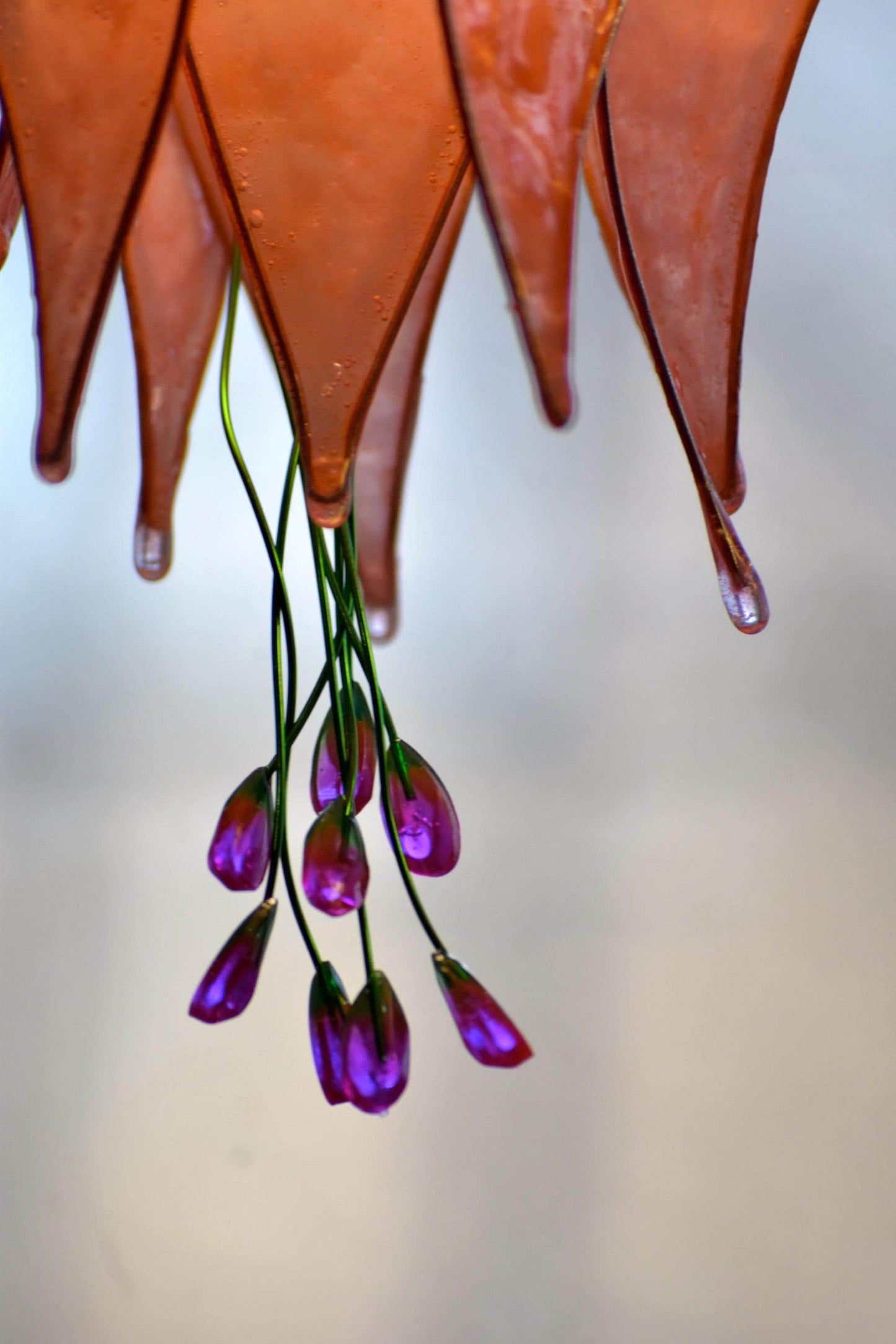 lampada sospensione 3 luci a forma di fiori in resina stile floreale fiabesco