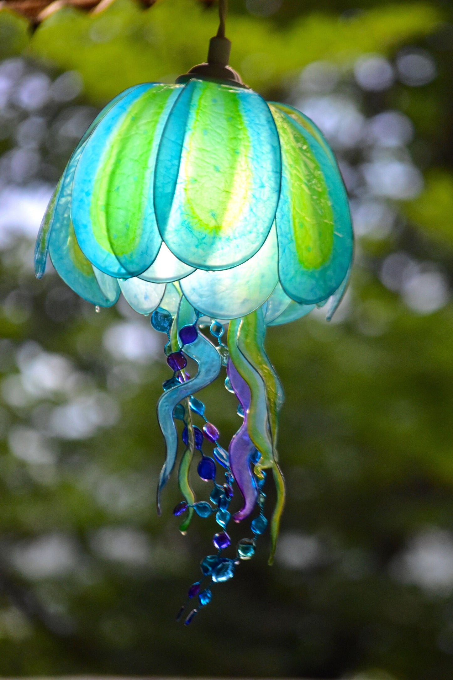 lampada a forma di medusa in resina da parete, luce salvaspazio comodini,