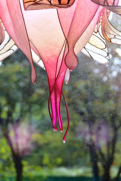 Lampada da terra per lettura a forma di fiore rosa in resina - Fiorediluce