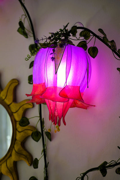 Lampada da muro 3 fiori rampicanti arancio viola fucsia, pronta per la spedizione - Fiorediluce