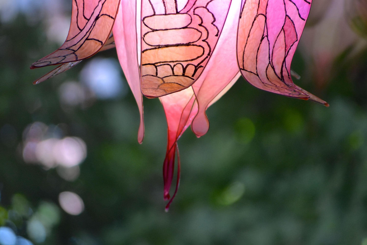 Lampada da terra per lettura a forma di fiore rosa in resina