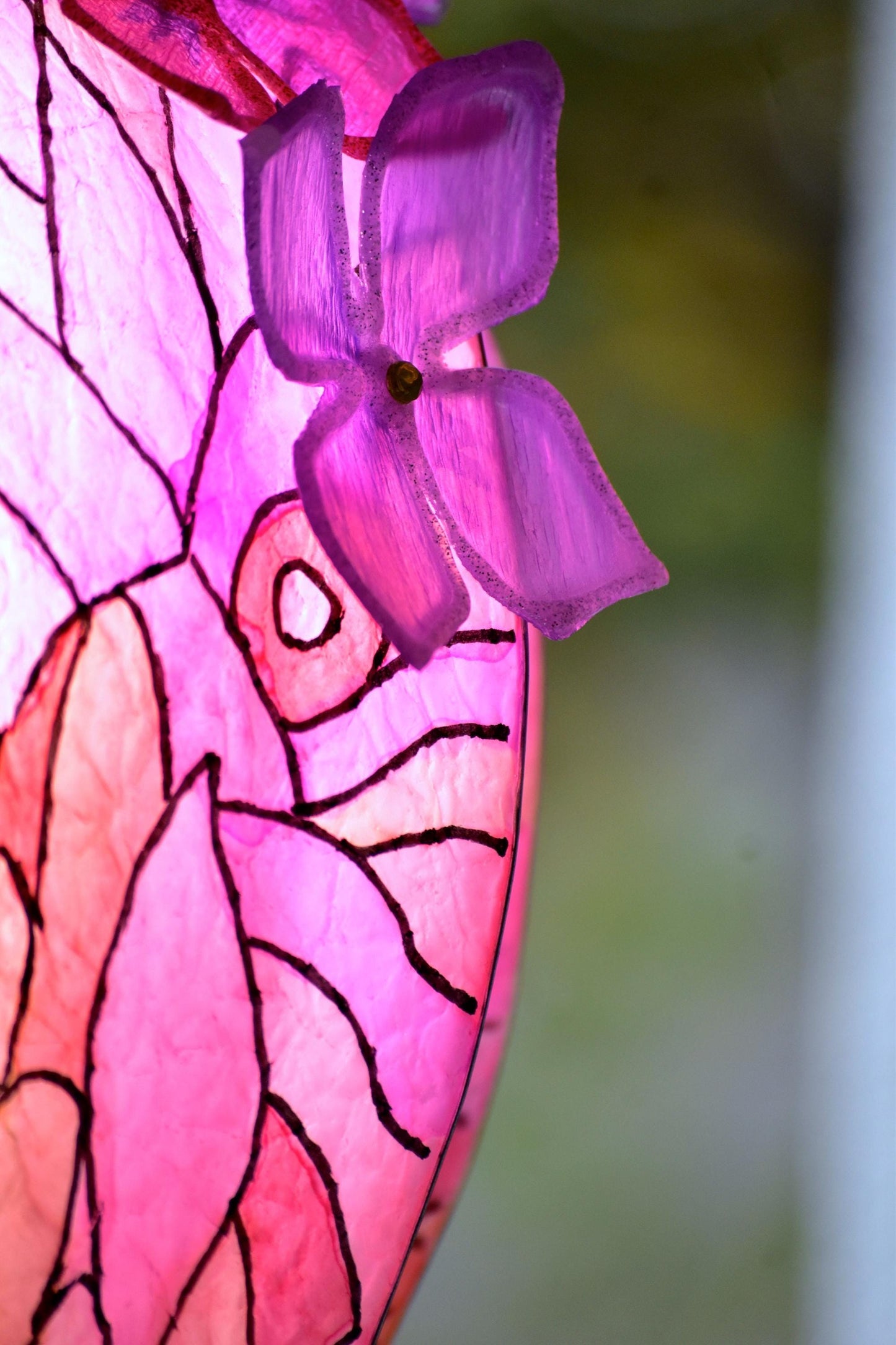 Lampada da terra per lettura a forma di fiore rosa in resina