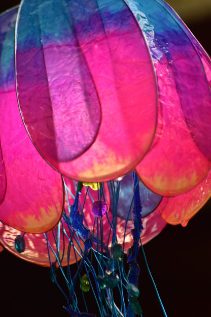 lampada a forma di medusa in resina da parete, luce salvaspazio comodini - Fiorediluce